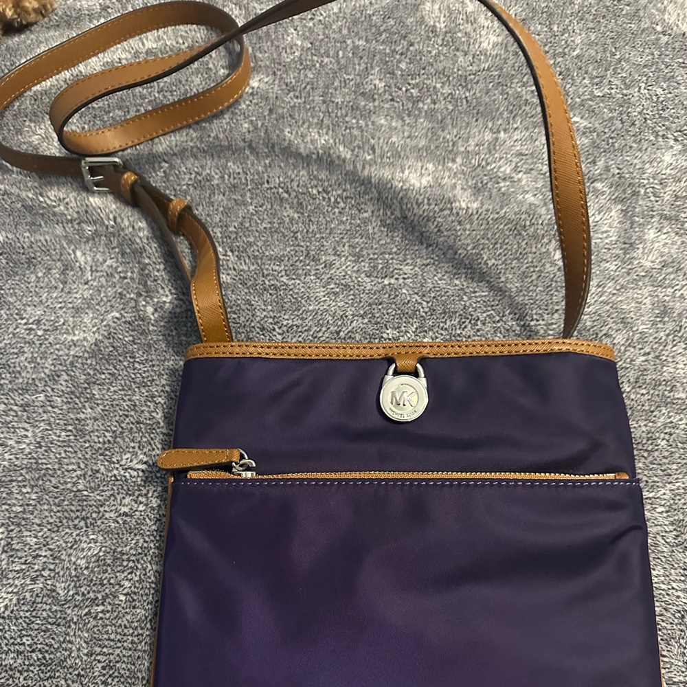 Michael Kors Elegant Purple and Tan Crossbody Bag NEW without tags